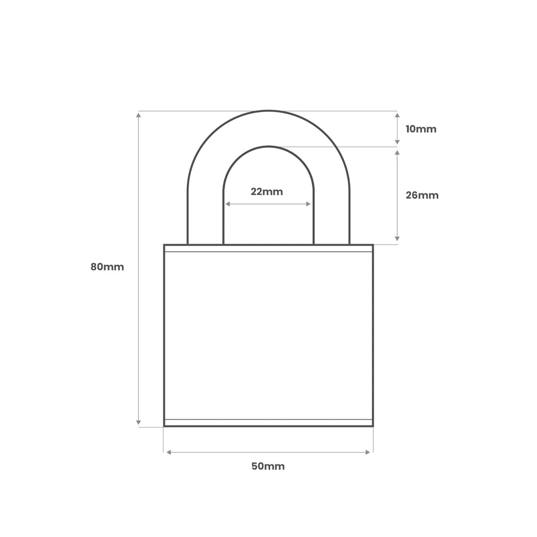 Squire SS50-P5 Stronghold Padlock Open Shackle