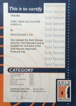 Sold Secure Certificate - Torc Mega Series III Ground Anchor