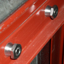 Shear nuts inside the door, before the heads were sheared